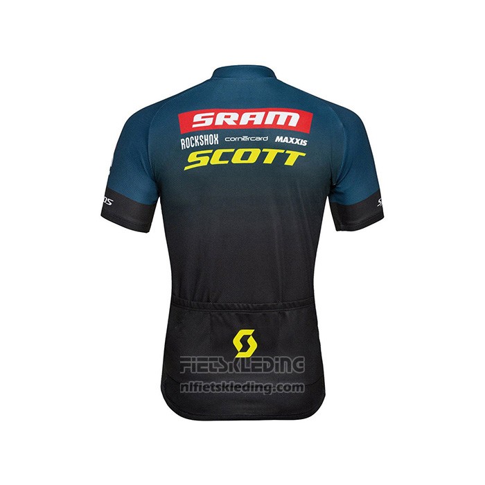 2022 Fietskleding Scott Sram Zwart Blauw Korte Mouwen en Koersbroek